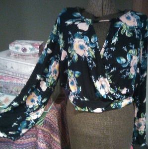 Brand new flare  sleeve v-neck blouse